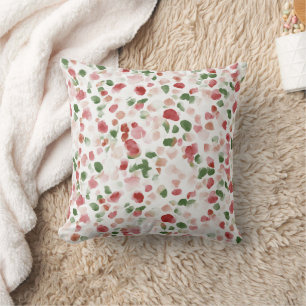 Coussin Pétales de pomme rouge cerise verte