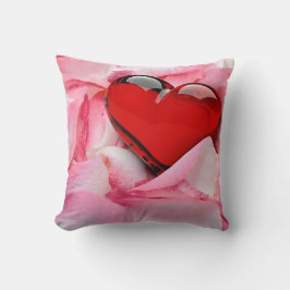 Coussin Pétales Roses en verre rouge