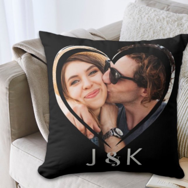 Coussin Petit ami petite amie Collage de photos Couple en  (Girlfriend Boyfriend Photo Collage Dating Couple Throw Pillow)