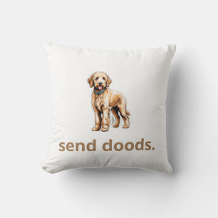 Coussin Petit chien Goldendoodle "Envoyer des colombes"