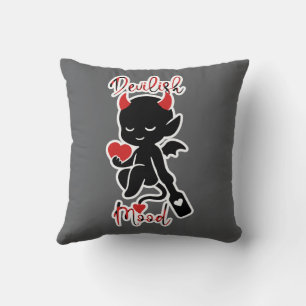 Coussin Petit Diable Méchant Amour Pagaie "Humeur Diaboliq