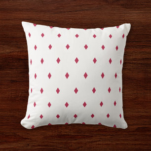 Coussin Petit diamant magenta Motif géométrique Blanc