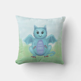 Coussin petit dragon bleu mignon