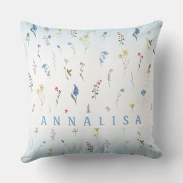 Coussin Petit Fleur sauvage Répéter Motif Personnalisé Thr
