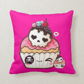 Coussin Petit gâteau de crâne de Kawaii