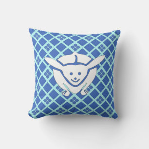 Coussin Petit lapin japonais, bleu