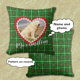 Coussin Petit Noël votre photo rouge vert