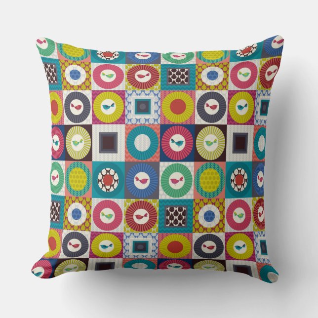 Coussin petit oiseau carré petit (Recto)