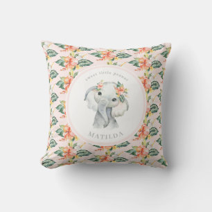 Coussin Petit petit petit cacahuète bébé fleuri d'éléphant