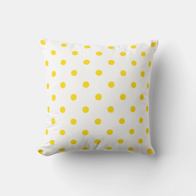 Coussin Petit pois - jaune d'or sur le blanc (Recto)