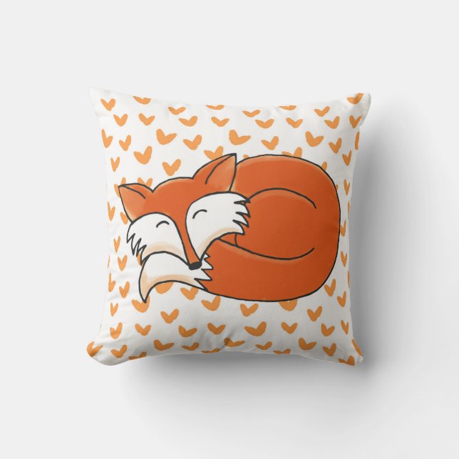 Coussin Petit renard réversible dormant/assis (Recto)
