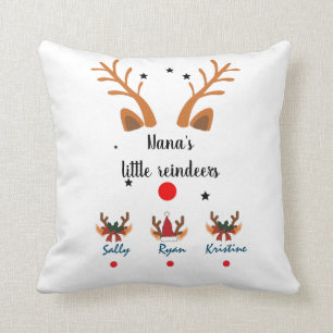 Coussin Petit renne de grand-mère personnalisé