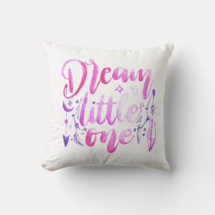 Coussin Petit rêve rose violet aquarelle nurserie T