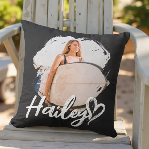 Coussin Petite amie Grunge Simple Moderne Cœur Cool Photo