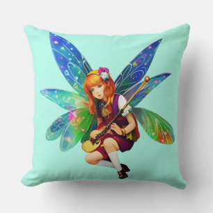 Coussin Petite Fée Jouant d'un Instrument