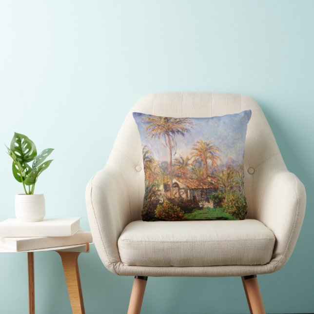 Coussin Petite ferme rurale à Bordighera par Claude Monet (Chaise)