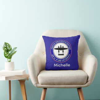 Coussin Petite-fille fière d'un vétéran du P-38