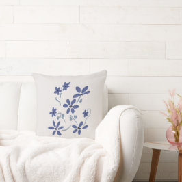 Coussin Petite Fleurs Romantiques Bleues