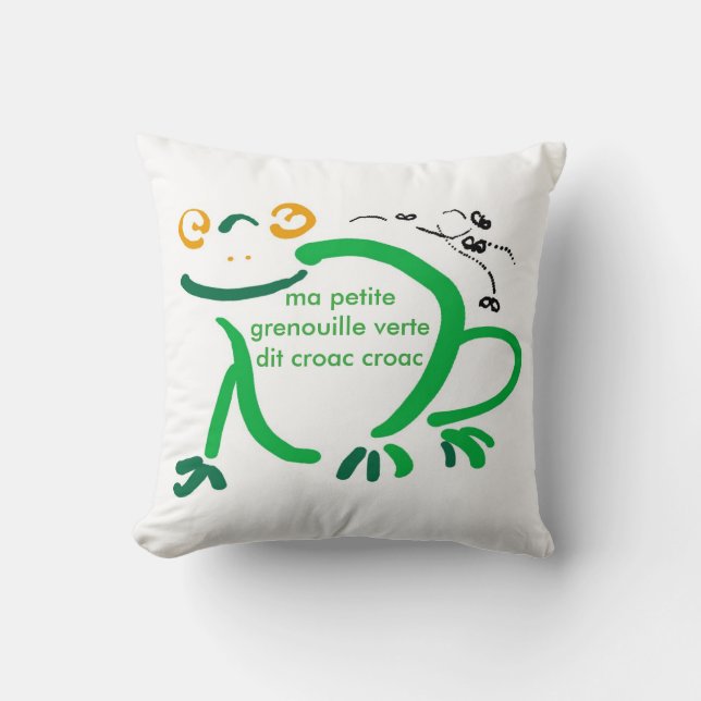 Coussin petite grenouille verte (Recto)