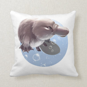 Coussin Petite illustration mignonne d'ornithorynque -