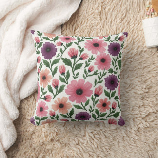 Coussin petite marguerite rose
