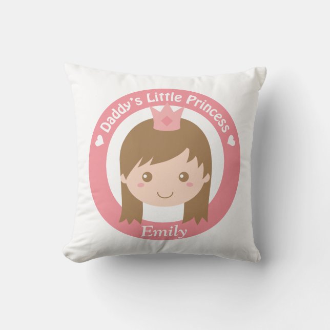 Coussin Petite princesse de papa, le princesse mignonne (Recto)
