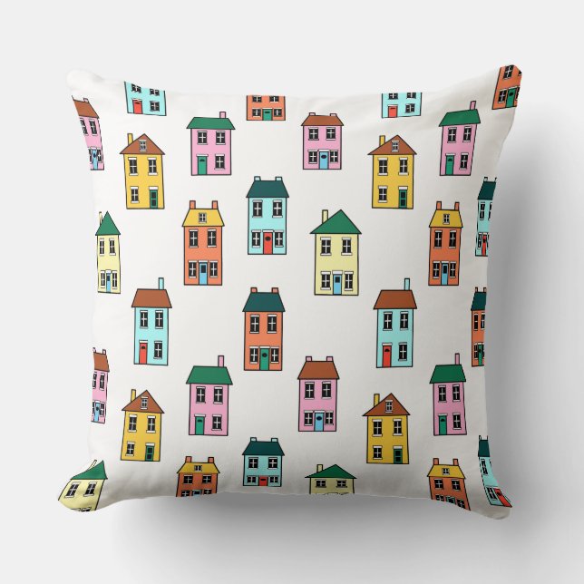Coussin Petites Maisons Motif (Recto)