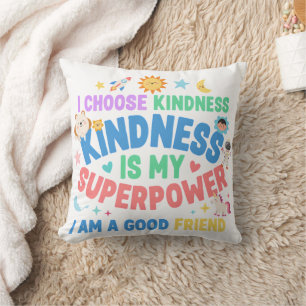 Coussin Petits cœurs gentils Citation d'encouragement