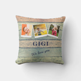 Coussin Petits-enfants Gigi personnalisés 3 Photo Collage