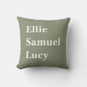 Coussin Petits-enfants personnalisés Noms élégant rustique