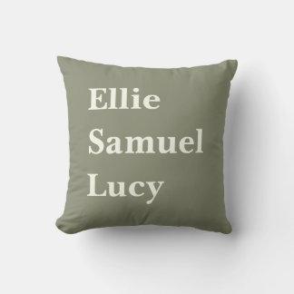 Coussin Petits-enfants personnalisés Noms élégant rustique
