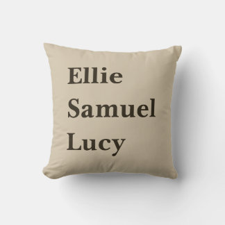 Coussin Petits-enfants personnalisés Noms élégant rustique