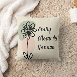 Coussin Petits-enfants personnalisés Noms Moins d'art flor
