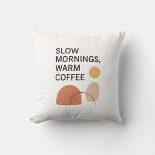 Coussin Petits Matins au Café Chaud Esthétique