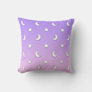 Coussin Petits motifs d'étoiles et de lunes blanches