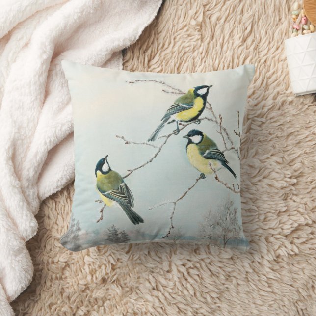 Coussin Petits oiseaux mignons par Matti Karppanen, Oiseau (Couverture)