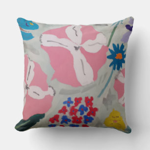 Coussin Pétunia et fleurs d'été