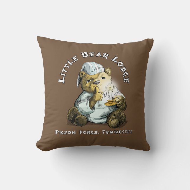 Coussin Peu de loge et amis d'ours (Recto)