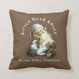 Coussin Peu de loge et amis d'ours