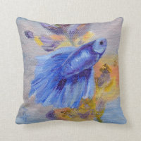 Peu de poissons bleus de Betta