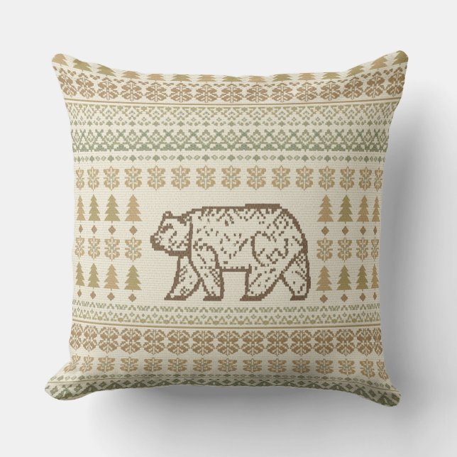 Coussin Peuple ours des ours boisées (Recto)