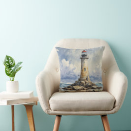 Coussin Phare aquarelle
