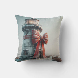 Coussin Phare de Noël, Décor de Noël côtier