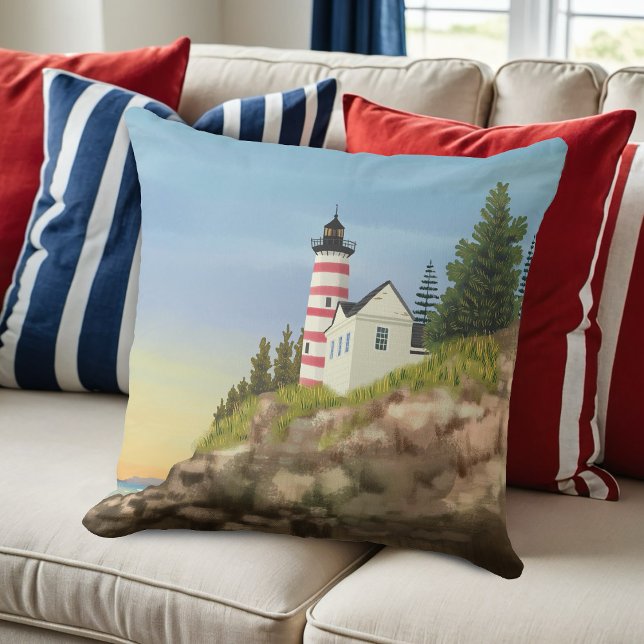 Coussin Phare et coucher du soleil (Créateur téléchargé)