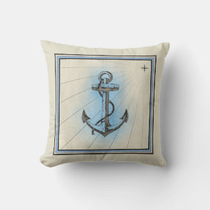 Coussin Phare réversible Ancre vintage