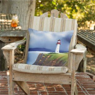 Coussin Phare sur les falaises Aquarelle