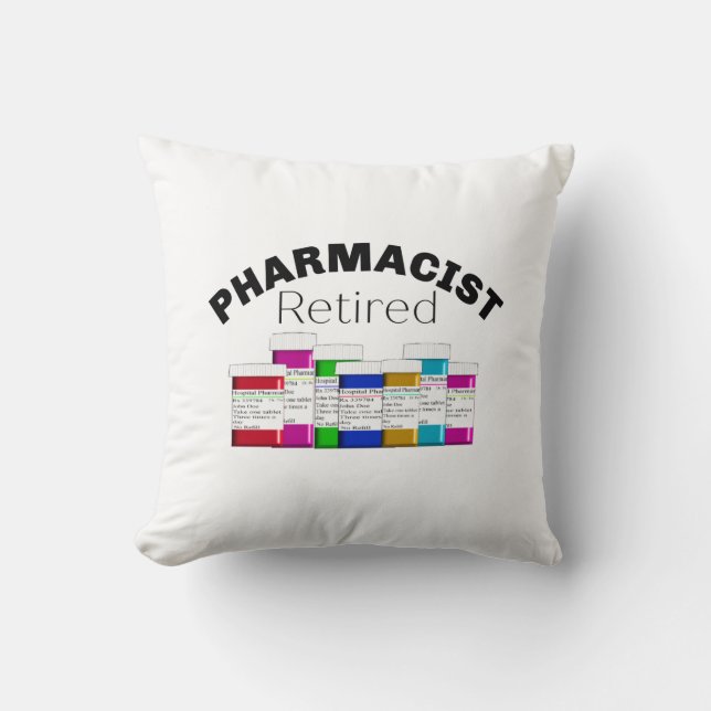 Coussin Pharmacien à la retraite (Recto)