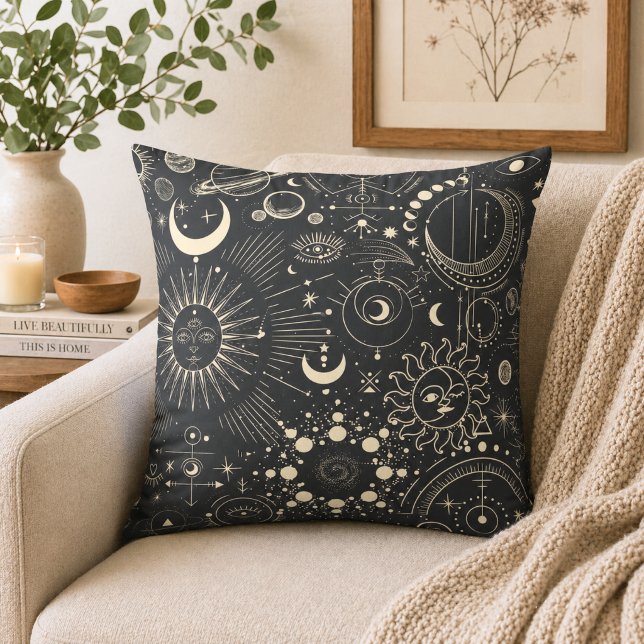 Coussin Phases de lune abstraites (Créateur téléchargé)