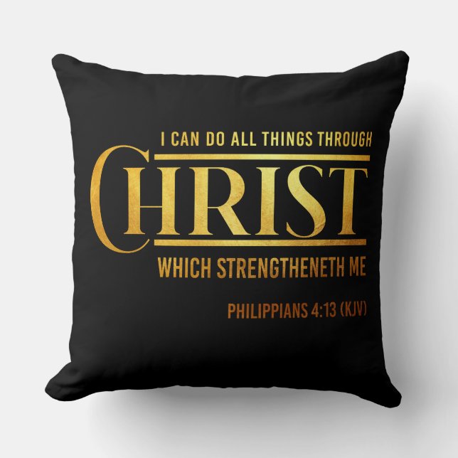 Coussin Philippiens 4:13 Bible Verse KJV Citation (Recto)