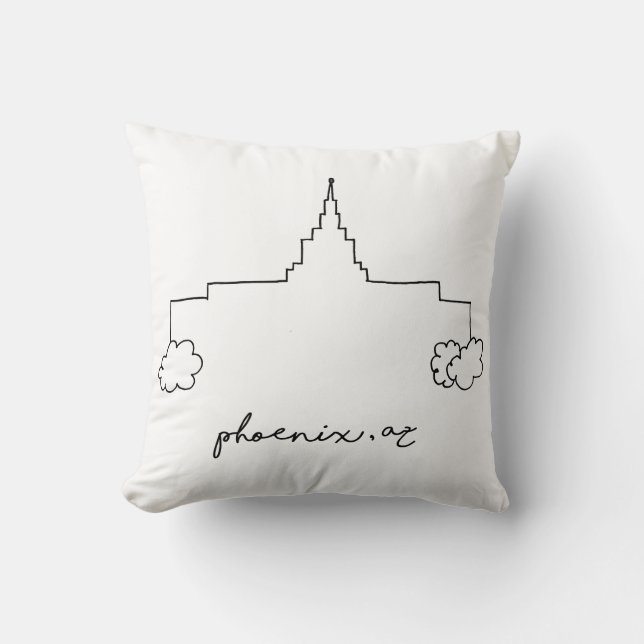 Coussin phoenix arizona temple simple dessin moderne (Recto)